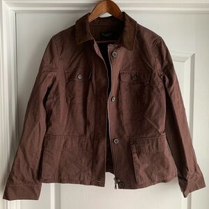 Talbots Chocolate Brown Corduroy Collar barn coat